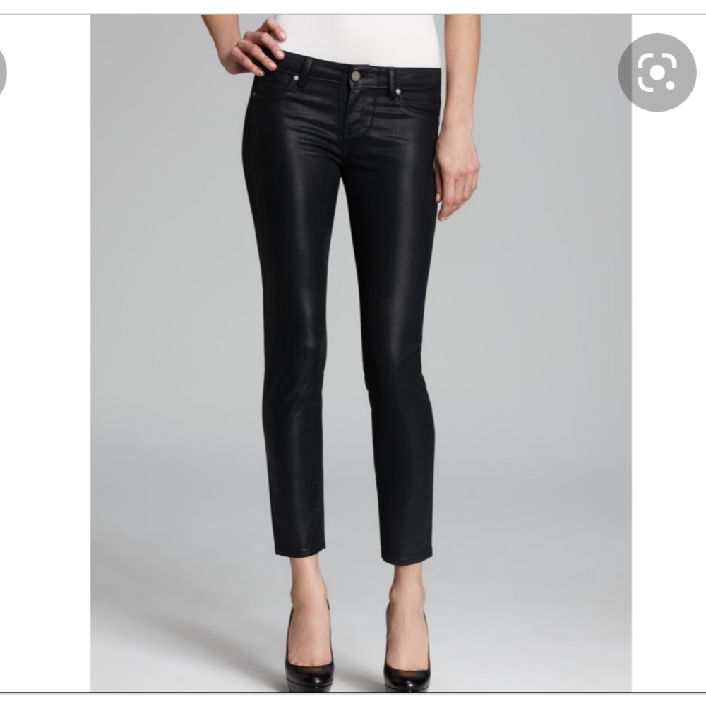 PAIGE Verdugo Ultra Skinny in Black Fog Luxe Coating petite